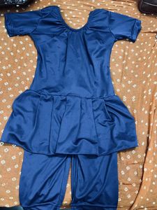 Navy Blue Women/girls Swimming Suit Medium Size Below Knee