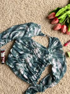 Tie-Dye Ruched Top