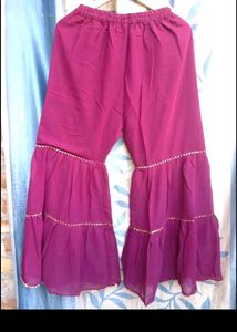 Beautiful Purple Embroidered Sharara