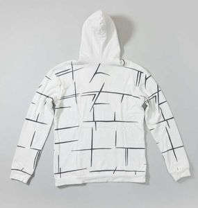 White Graphic Print Hoodie