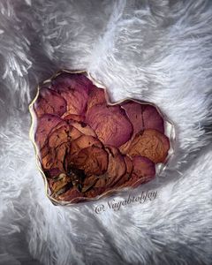 Heart-Shaped Rose Resin Coaster
