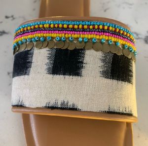 Handcrafted Ikat Print Ethnic Slide Sandals
