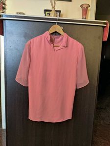 Peach Ruffle Blouse Top