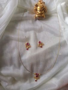 Red Stone Gold Jewelry Set