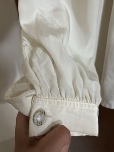Korean White Crochet Shirt