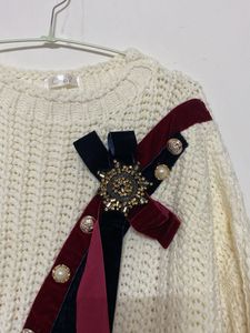 Stylish Embellished Knit Sweater