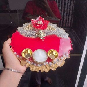 Resign Pooja Thali with Ganesha