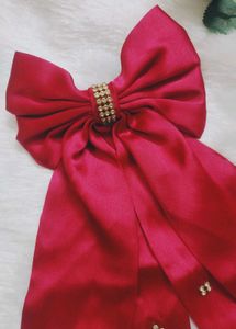 Long Tail Bow With Rhinestone