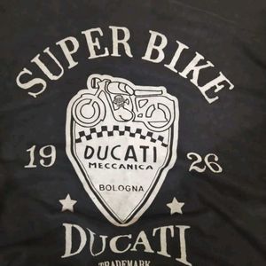 Ducati Tshirt With Leather Print