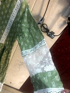 green anarkali kurta