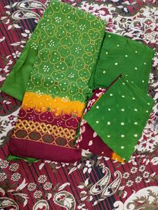 Green Ethnic Dress Material