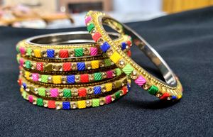 Colorful Beaded Bangles Set