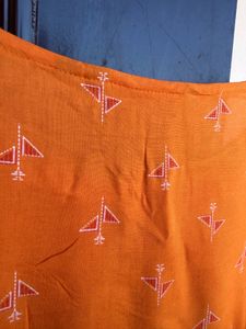 Orange Printed Kurti