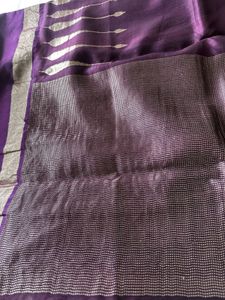 Raw mango Elegant Purple Chander Silk Cotto. Saree