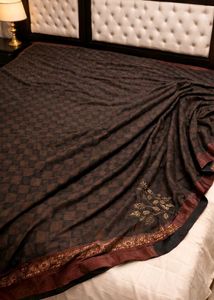 Two Toned Ethnic Saree With Sequins Border