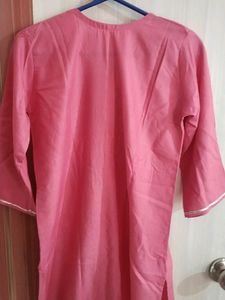 Pink Chikan Kurti