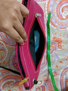 Pink Crossbody Leather Bag