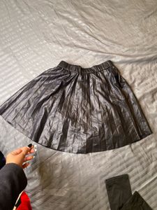 gothic leather mini skirt