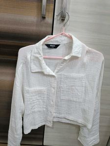 white cropped shirt