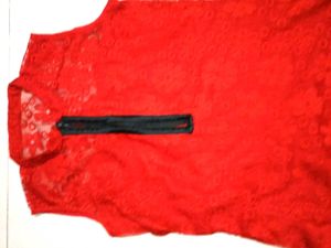 Red Lace Kurta