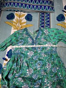 🌸Printed Sea Green Dress For Sale!