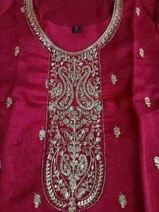 Elegant Maroon Embroidered Kurta