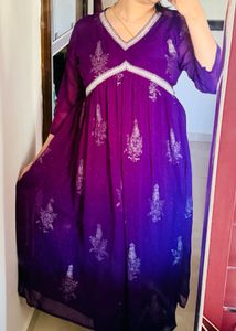 Sangaria-Violet V Neck Kurta Set💜