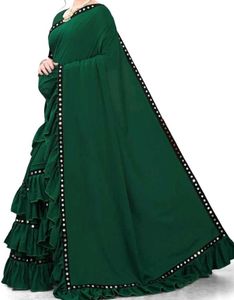 Elegant Green Saree Unstitched Blouse