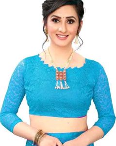 Cyan Net Saree