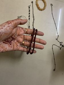 one necklace 5 anklets 1 bracelet