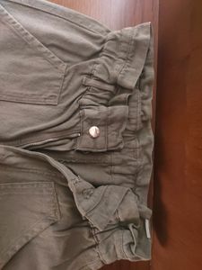 Olive Green High Waist Wide Leg Denims