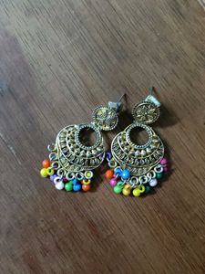 Boho Colorful Jhumka Earrings