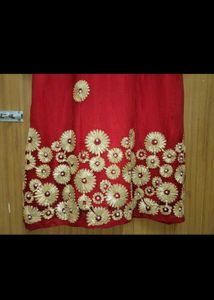 Red Embroidered Kurta Set gota patti salwar kurt