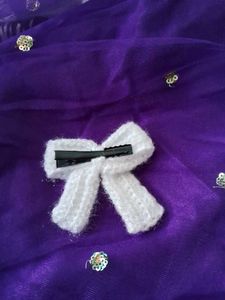 White Knitted Bow Accessory