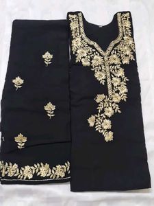 Elegant Black Embroidered Kurta Set