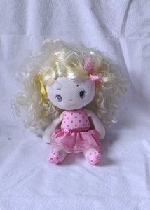 Cute Pink Polka Dot Rag Doll