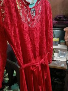 Red Lace Maxi Dress