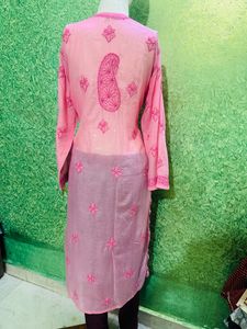 Pink Embroidered Kurti