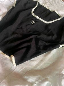 Black &amp; White Trim Top
