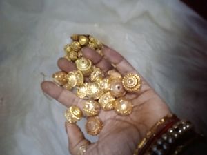 Big Beads Golden Colour With Stone