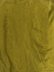 mustard yellow Green Knitted Sweater
