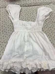 Cream Cottagecore Mini Dress