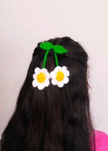 Crochet Daisy Hair Tie 🌼