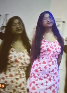 Pink Heart Print Maxi Dress