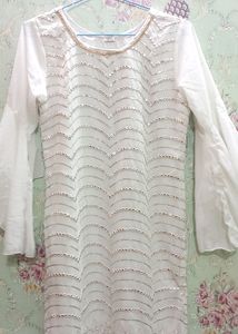 White Stars Set With Golden Work.