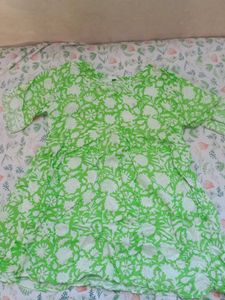 Floral Print Green Dress