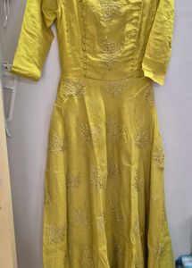 Silk Suit Lime Green Color
