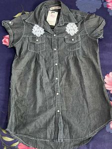 Henny Gray Striped Blouse