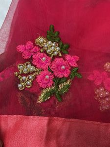 Red Embroidered Dupatta