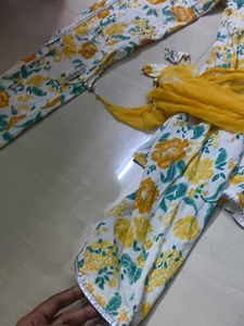 Sparkly Silver Yellow Kurta Set